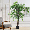 120cm Artificial Banyan Tree Realistic Fake Potted Green Plant In/ Outdoor Decor