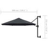 Wall-Mounted Parasol & Metal Pole Umbrella Patio Parasol Garden Umbrella