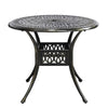 5PCS Garden Outdoor Patio Cast Iron Table with Four Chairs Set With Parasol Hole