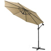 GARDEN PARASOL OUTDOOR HANGING SUN SHADE CANTILEVER BANANA UMBRELLA WITH BASE 3m