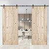 16FT Double Sliding Barn Wood Door Carbon Steel Closet Track Kit Hardware Set