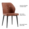 2/4/6pcs Dining Chairs Set Faux Leather Seat Back Metal Legs Kitchen Chair