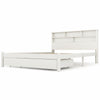 4FT6 Double Bed Frame Pine Wooden Storage Kids Bed Headboard Shelf Drawer White