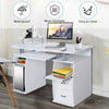Computer Desk Home Office Workstation with 2 Drawers & Storage Compartments