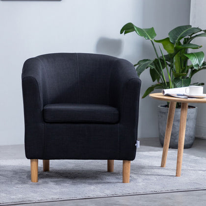Upholstered Fabric Soft Armchair Tub Chair Home Club Lounge Sofa Bistro Office
