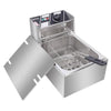 2500W Electric Deep Fat Fryer Stainless Steel Single Cylinder Chip Pan Basket