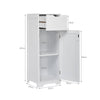 Mondeer Bathroom Floor Cabinet Storage Unit w/ 1 Drawer 1 Door 2 Shelves White
