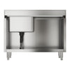 Kitchen Sink Cabinet Stainless Steel Catering Single Bowl Left Drainer Cupboard