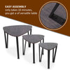 Scandinavian Nest of 3 Tables Tea Coffee Lamp Table Side End Table Metal Legs