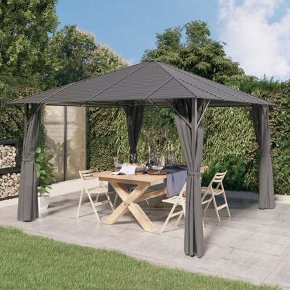 Gazebo with Sidewalls&Roof 3x3 m Anthracite X7P4