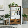 Industrial 2 Doors Cabinet Freestanding Display Bookshelf Cupboard Bookcase