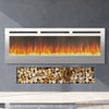 Wall Electric Fire Fireplace Sliver Glass Inset Into 12Color Flame Warmer Heater