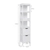 White Tall Bathroom Cabinet with Drawers Display Shelf Cupboard Storage Unit