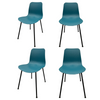 Dining Chairs Set of 4 Metal Leg Retro Tulip Plastic Seat Outdoor Kitchen Chairs