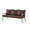 Modern 3-Seater Faux Leather Sofa Armchair Black/Cream/Brown Couches Living Room