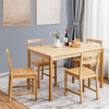 5-Piece Dining Set Bamboo Dining Table & 4 Chairs kitchen Furniture Waterproof