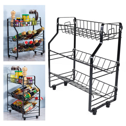 3 Tier Storage Stand Shelf Organizer Rack Holder Free Standing Jars Kitchen