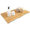 Portable Bamboo Bath Mat Foldable Non-Slip Wooden Shower Mat Slatted Duck-Board