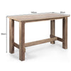 Wooden Dining Table Large Computer Desk Writing Workstation with Hollow Design