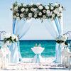 Artificial Silk Rose Flower Row Leaves Wedding Party Garden Wall Valentine Decor