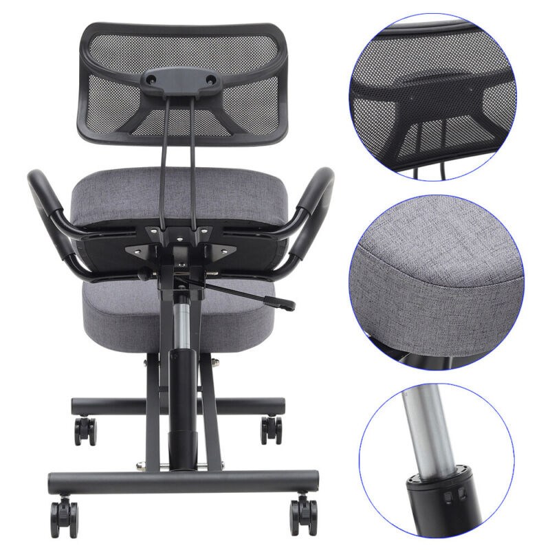 Back Support Stool Ergonomic Office Chair Kneeling Stool Back Support Adjustable Orthopae ...