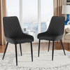 2pcs Faux Leather/Velvet Dining Chairs Soft Padded Metal Legs Restaurant Chair