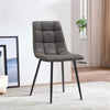 Set of 2 Faux Leather/Suede Dining Chairs Metal Legs Reception Restaurant Chair