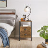 Nightstand Side Table with2 Drawers, Rustic Wooden End Table for Living Room