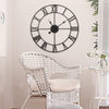 Large Outdoor Garden Wall Clock Big Roman Numerals Giant Open Face Metal 60CM