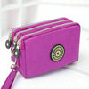 Women lady 3 Zipper Canvas Handbag Card Holder Phone Bag Coin Purse Wallet