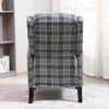 ONPNO Tartan Reclining Chairs Wing Back Armchair For Living Room Dark Grey