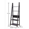 5 Tier Ladder Shelf Storage Shelving Unit Bookcase Wooden Black Display Stand