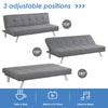 3 Seater Convertible Fabric Sofa Bed Adjustable Lounger Grey Cushioned Sofabed