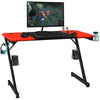 Large Computer Gaming Desk Carbon Fiber Surface Z-Shaped Professional Game Table