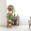 Wood Plant Stand Floral Design Step Style 4 Tier Corner Shelf Flower Planters Ho
