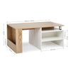 Modern Coffee Table Adjustable with Storage Living Room Furniture White &Oak