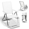 Folding Chaise Lounge Chair Patio Reclining Chair w/ 7-Level Backrest Footrest