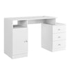 White Computer Desk with 3 Drawers Study Workstation Office Table Wooden Large