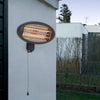 2/3KW Outdoor Electric Patio Heater Garden Wall Mounted Warmer Infrared & Remote
