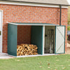 Large Galvanised Steel Garden Shed Metal Waterproof Pent Roof Firewood Log Rack