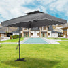 Garden Parasol Banana Cantilever Umbrella Crank Sun Shade Patio Outdoor W/ Base