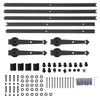 16FT Double Sliding Barn Wood Door Carbon Steel Closet Track Kit Hardware Set