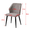 2 Modern Grey Dining Chairs Ergonomics Striped Seat Metal Legs Kichen Chairs