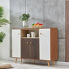 Modern 4 Door 3 Shelf Storage Cupboard Cabinet Sideboard Table Hallway Kitchen