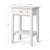 Wooden Bedside Table Cabinet Side w/Drawer&Shelf Nightstand Storage Bedroom