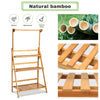 3-Tier Folding Bamboo Hanging Plant Stand Adjustable Flower Pot Display Shelf