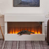 White LED Flame Electric Fireplace Tempered Glass Fire Heater Wi-Fi Wall Mounted