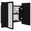Bathroom LED Mirror Cabinet with 2 Storage Shelves Black Furniture 60x12x45 cm