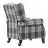 Upholstered Tartan Checked Recliner Wingback Armchair Fireside Sofa Chair Lounge