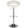 2 Swivel PU Bar Stools Chair Eclipse Leather Chrome Kitchen Gas Lift White